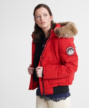 Superdry Ella Everest Bomber Női Kabát Piros | JLPFY7218